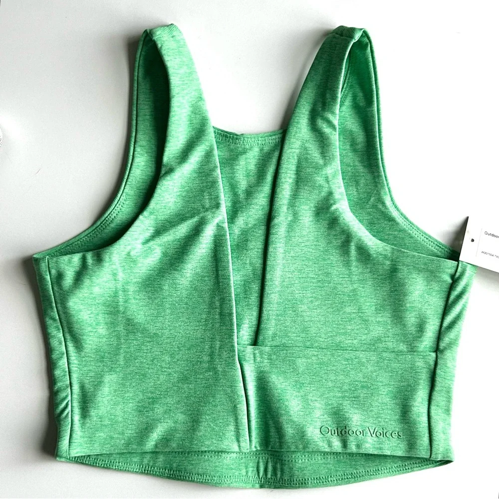 🍒NWT Outdoor Voices Venus Crop Top in Jadeite/Green. Size: XS - Picture 4 of 12